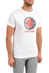 Roberto Cavalli “Beachwear” Men’s White Graphic Print T-Shirt US 2XL IT 56