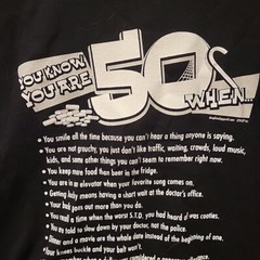 XL “You Know You Are 50 When” Funny T-Shirt Black 50th Birthday Over The Hill