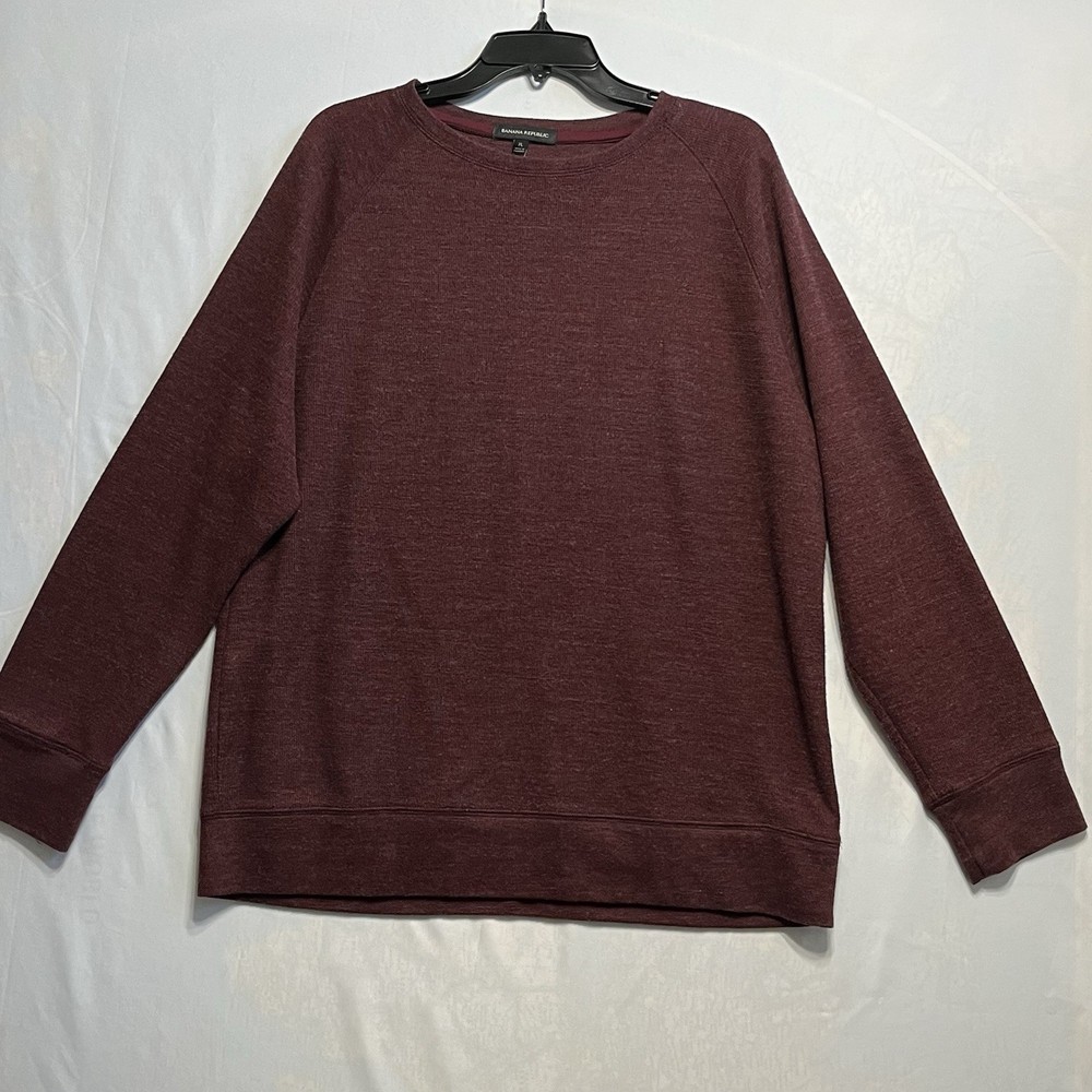 Banana Republic Men’s Thermal Shirt Size XL Crew Neck Long Sleeve Burgundy