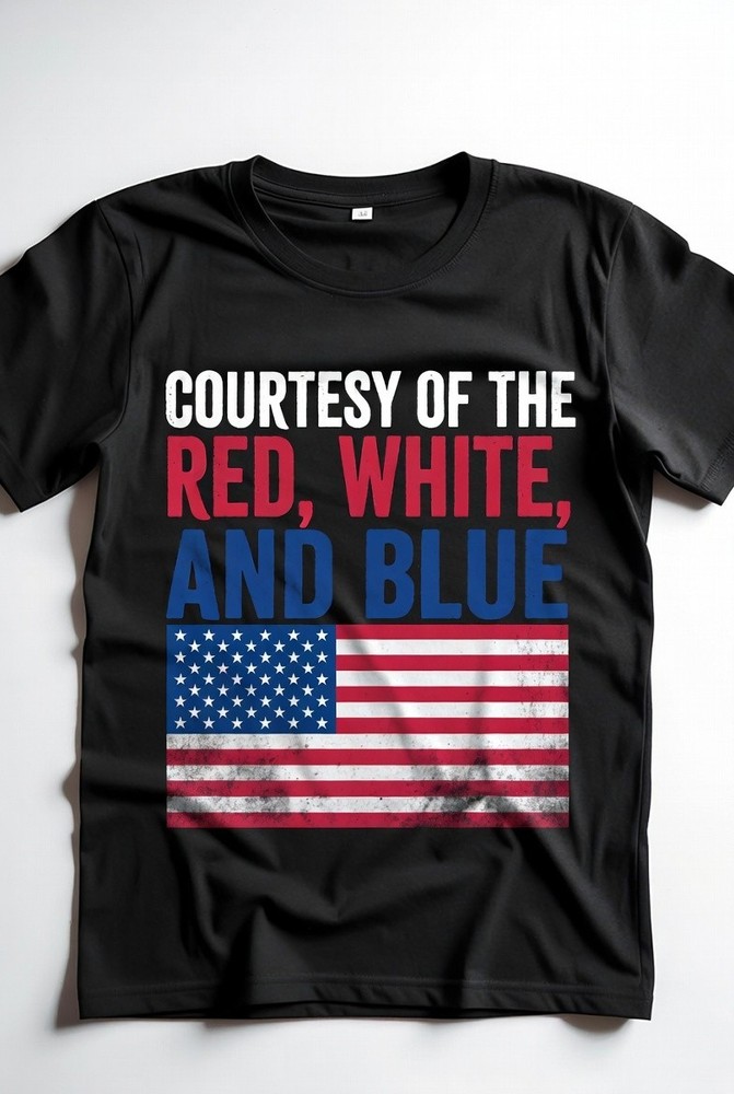 Courtesy of the Red White and Blue Patriotic American Flag T-Shirt