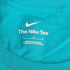 Nike Shirt Mens Large Turquise Green White Futura Logo Sportswear Cotton Tee 28