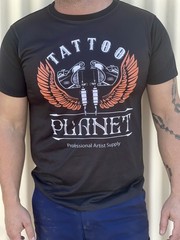 Tattoo Planet T-Shirt Artist Street Fashion Mens Ladies – Black