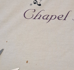 Vintage 90s North Carolina Tarheels T-shirt Mens L Oversized Cream SPOTS