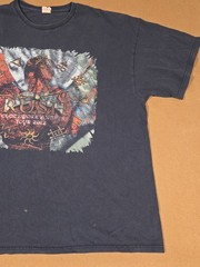 Rush Clockwork Angels Tour T-Shirt Faded 2012 Rock Band Double Sided Streetwear
