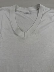 Vtg JC Penney Paper Thin T-Shirt Burnout Work WIP Distressed V Neck 70s 80s S/M