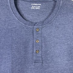 Croft & Barrow Easy Care Henley Long Sleeve Knit Top Men XXL Blue