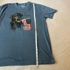 Academy Sports Mens Blue Black Lab American Flag Graphic T-Shirt Large RN098223