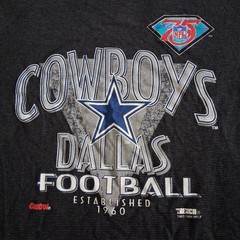 Vintage 1994 Dallas Cowboys 75th Aniversary Trench Single Stitch T-Shirt Size XL