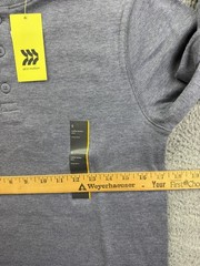 All In Motion Shirt Mens Small Blue Waffle Henley Thermal Long Sleeve NWT