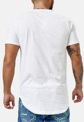Mens T-Shirt Body Fitness Deep V Neck Long Shirt Casual Basic