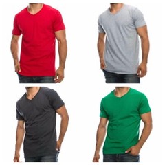 Mens T-Shirt 1, 3, 6 PACK Lot Crew Neck V-Neck Plain Casual Straight Fit Outdoor