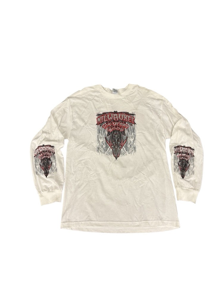 Vintage Y2K GSI biker dagger cyberpunk Milwaukee 105 years Longsleeve flame tee