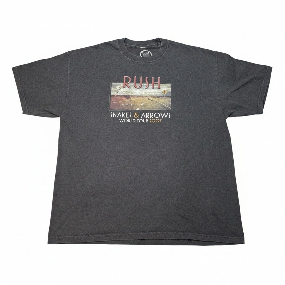 Extra Large Rush Snakes & Arrows World Tour 2007 Band Faded Black Concert Shirt