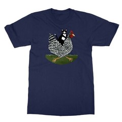 Tuxedo Cat Riding a Chicken Funny Art Gift For Cat Lover Men’s T-Shirt
