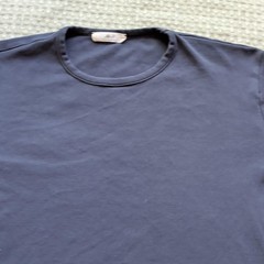 Mr P Porter Shirt Mens Medium Blue Solid Cotton Crewneck T-Shirt Made Portugal
