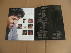 Andrea Bocelli Vintage 2001 World Tour Concert T-Shirt with Program and Ticket
