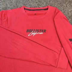 Hollister California 1990 Los Angeles Red Crew Neck Long Sleeve T-Shirt Size M