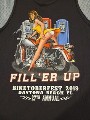 Men’s 2019 Biketoberfest Cut Off Sexy Girl Fill’er Up Size Large Daytona Beach