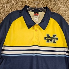 Alleson Athletic Minnesota Wolverines Shirt Mens Large Short Sleeve Polo NEW
