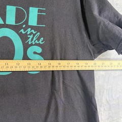 Made in the 80s Retro Graphic Tee Faded Black Teal Nostalgia No Size Tag