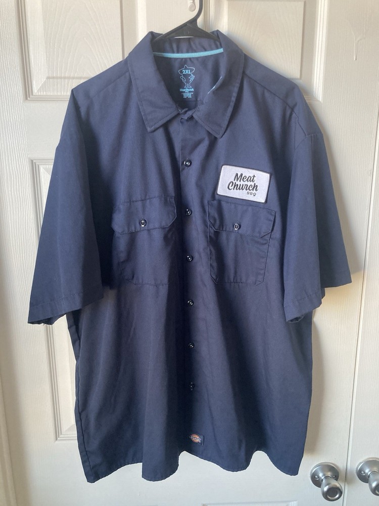 Dickies Meat Church Short Sleeve Button Down Work Shirt Mens Size XXL NWOT
