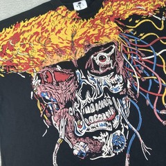 Warren Lotas Wolverine Shirt Mens 2XL Black Flaming Skull Weapon X Marvel Flames