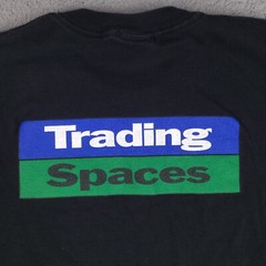 Vintage Discovery Channel TLC Trading Spaces T-Shirt Large Black Short Sleeve