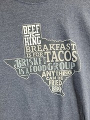 Texas Beef Food Graphic Brisket Gray T-shirt Mens large
