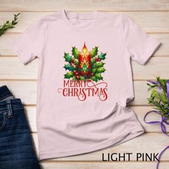 Beautiful and Festive Holiday Candle Graphic Funny Christmas Unisex T-shirt