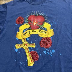 Vintage D Nero Keep The Faith Cross Roses T Shirt Mens Size L Large