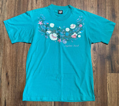 Vintage 90s Nature Beach Seashells T Shirt Mens Large Single Stitch USA Florida