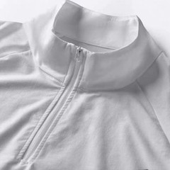Men’s Polyester Spandex Short Sleeve Half-Zip Stand Collar Tee for Four Seasons