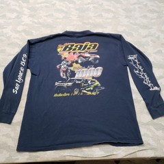 Vintage San Ignacio B.C.S Baja Yazbek Shirt Men XL Blue Y2k Pullover Long Sleeve