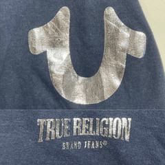 True Religion Large Dark Blue Foil Logo T-Shirt Women