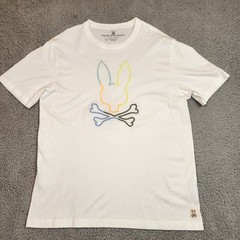 Psycho Bunny Graphic Tee WHITE/Neon (B6U141N1PC) Size 8 = XXL/2XL