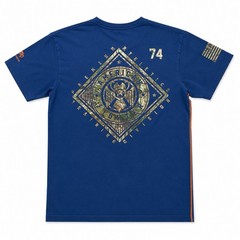 American Fighter Men’s Blue Graphic Print Crew Neck Short Sleeve T-Shirt 2XL