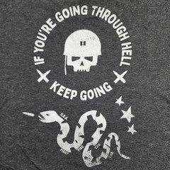 Kickin Brass For God And Country Skull Soldier Gray T-Shirt Men’s XL