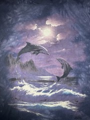 Vintage The Mountain Dolphin Ocean Tie Dye Graphic T Shirt XL USA 12
