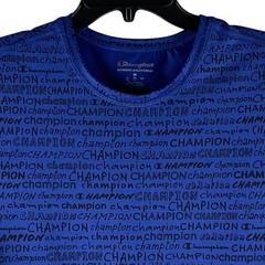 Champion T-Shirt Men’s Medium Crew Neck Mesh Fabric Signature Logo Blue NEW