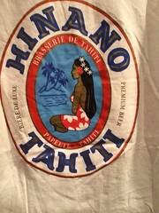 White Hinano Tahiti Beer Branded T-shirt With Large Logo On Back Size L