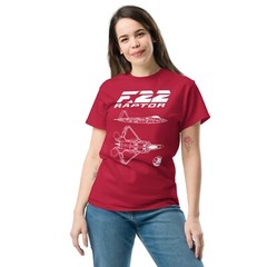 F-22 Raptor Fighter Jet Aviation Design Shirt Military Aircraft