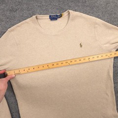 Polo Ralph Lauren Shirt Mens XL Oatmeal Waffle Knit Cotton Crew Custom Slim Fit