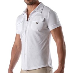 TOF PARIS T-Shirts Short-Sleeved Cotton Pique Shirt White 33