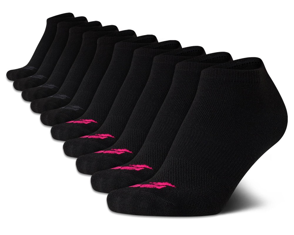 10 Pack Womens Athletic Socks, Lightweight Low Cut, Running, Black 2, Size 4-9