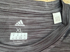 Adidas Men’s Climalite Shirt Dark Gray White Stripes Size XL