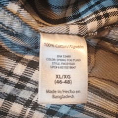 Mens Faded Glory Shirt Black and White Pald Size XL XG
