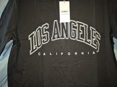 Athmile Black LOS ANGELES California Logo Crew Neck SS Oversized Tee Size M NWT