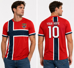 Custom Norway Soccer Jersey Personalized Name Number Football Shirt