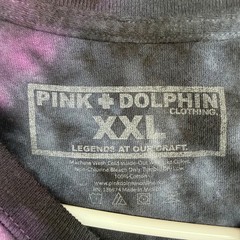 Pink Dolphin Mens XXL Tie Dye Graphic T-Shirt Black Purple Spiral Streetwear
