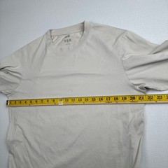 Uniqlo Airism Long Sleeve T Shirt Beige Lightweight Stretch Men’s M